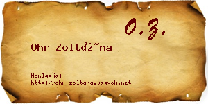 Ohr Zoltána névjegykártya